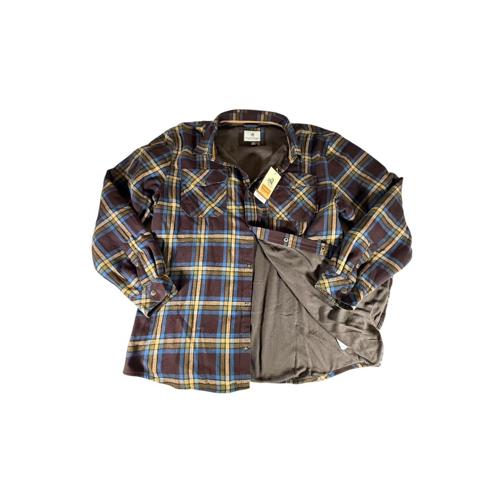 Legendary Whitetails Shirt Adult 2XLT Plaid Waffle Knit Lined Quilted Sleeve Men